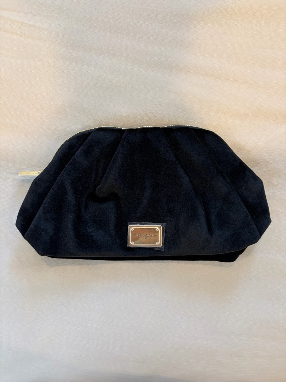 Dolce & Gabbana Black Suede Cosmetic Pouch